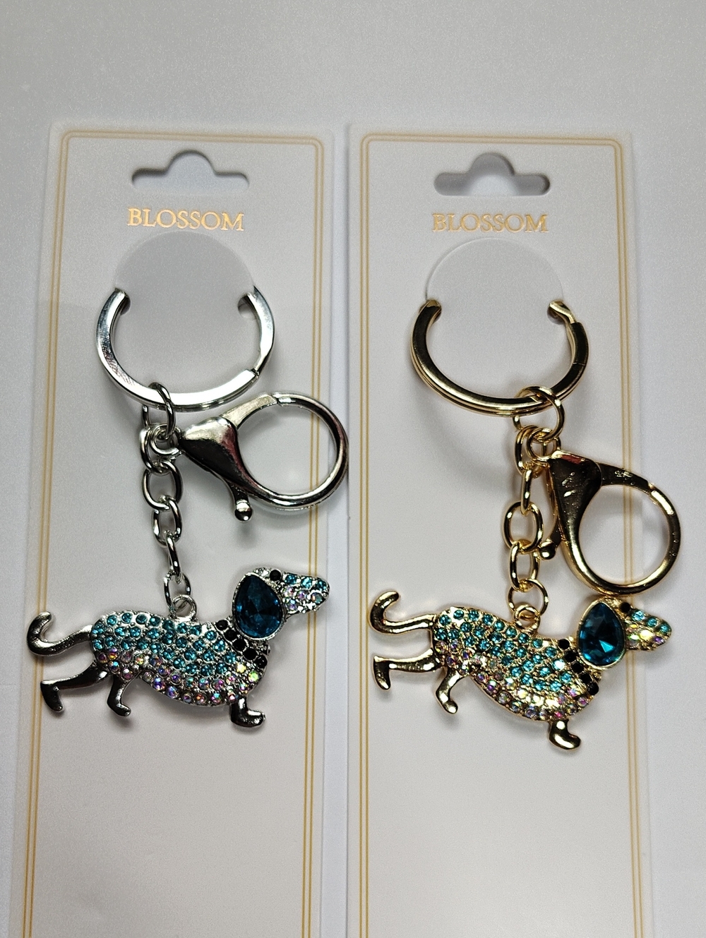 🌭 Rhinestone Dachshund/ Weiner Dog Keychain/Bag Charm Multiple Colors
